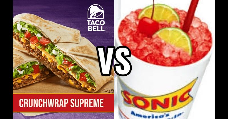 Sonic Cherry Limeade vs. Taco Bell Crunchwrap Supreme