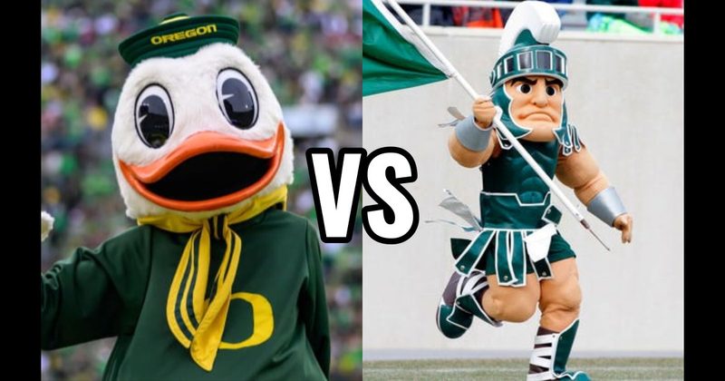 Sparty (Michigan State Spartans) vs. The Oregon Duck (Oregon Ducks)