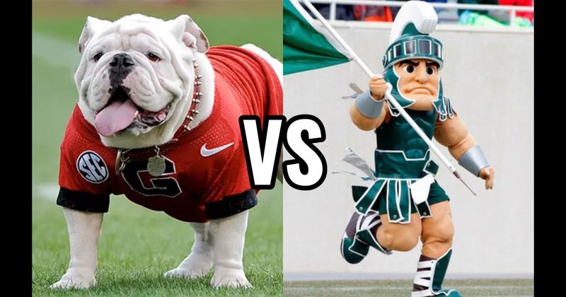 Sparty (Michigan State Spartans) vs. Uga (Georgia Bulldogs)
