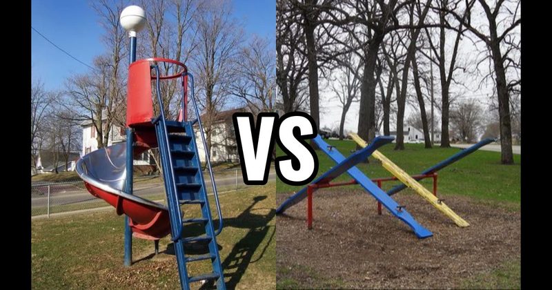 Spiral Slide vs. Teeter-Totter