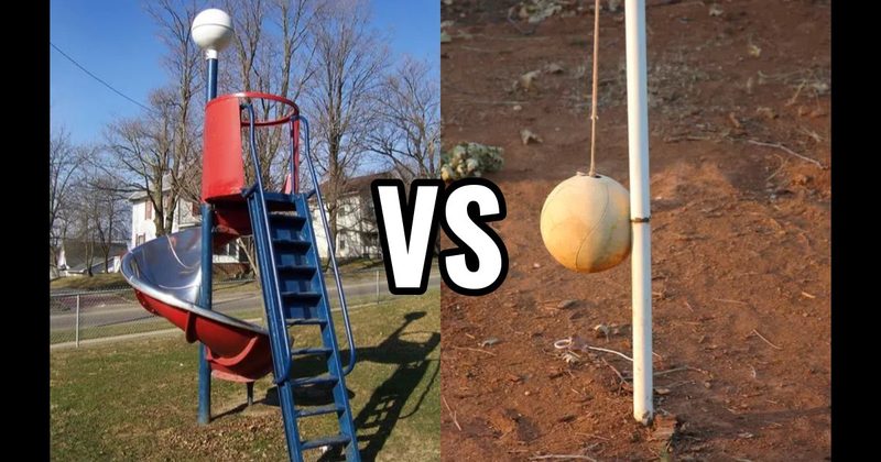 Spiral Slide vs. Tetherball