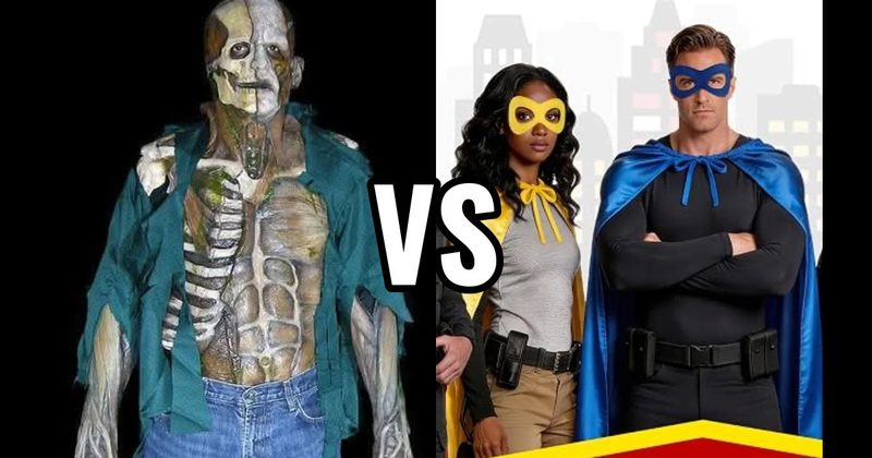 Superhero Costume vs. Zombie Costume