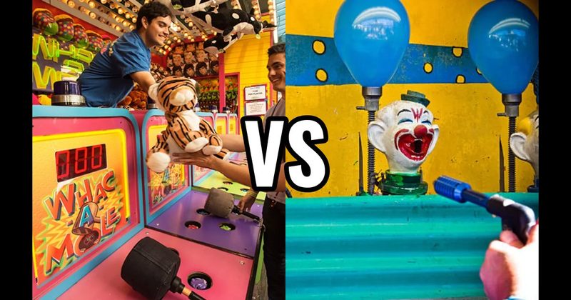 Water Gun Race vs. Whac-A-Mole