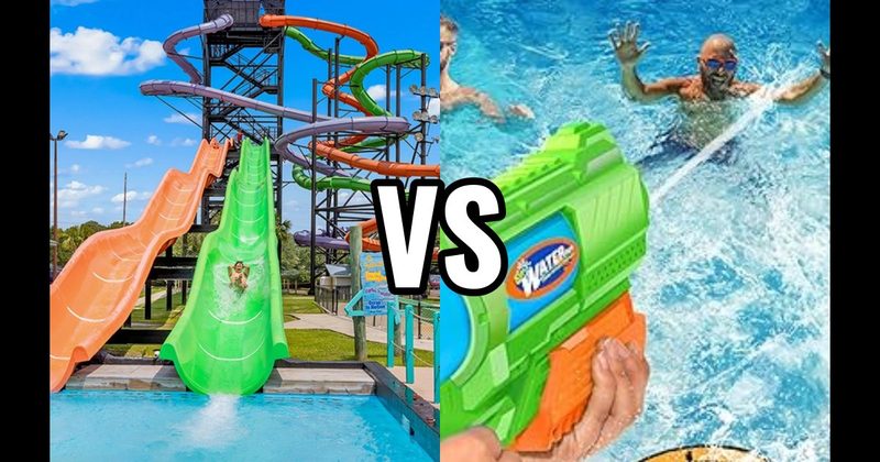 Water Gun / Super Soaker Fight vs. Water Park
