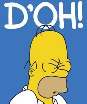 “D’oh!” (Homer, The Simpsons)